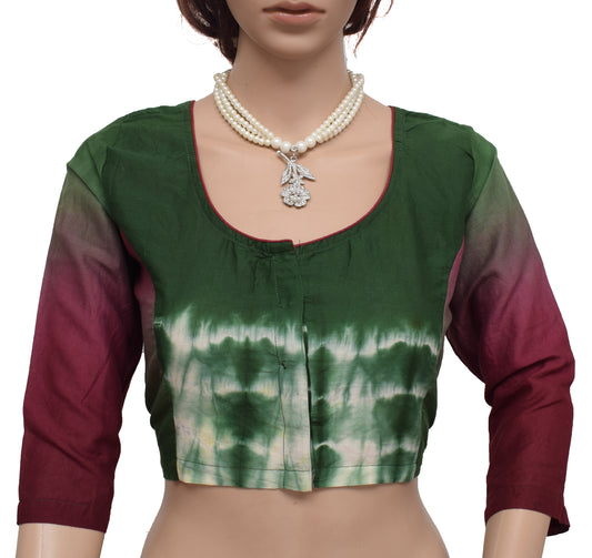 Sushila New Top Readymade Stitched Sari Blouse 38" Pure Cotton Printed Choli