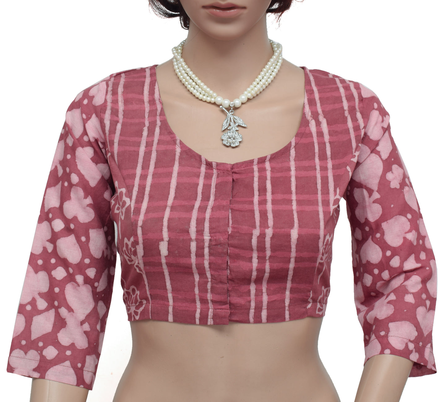 Sushila New Top Readymade Stitched Sari Blouse 38" Pure Cotton Printed Choli