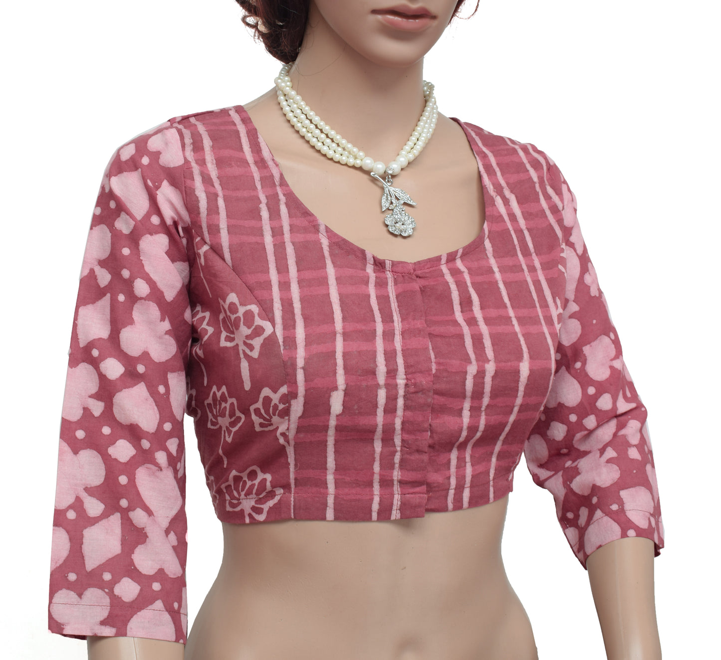 Sushila New Top Readymade Stitched Sari Blouse 38" Pure Cotton Printed Choli