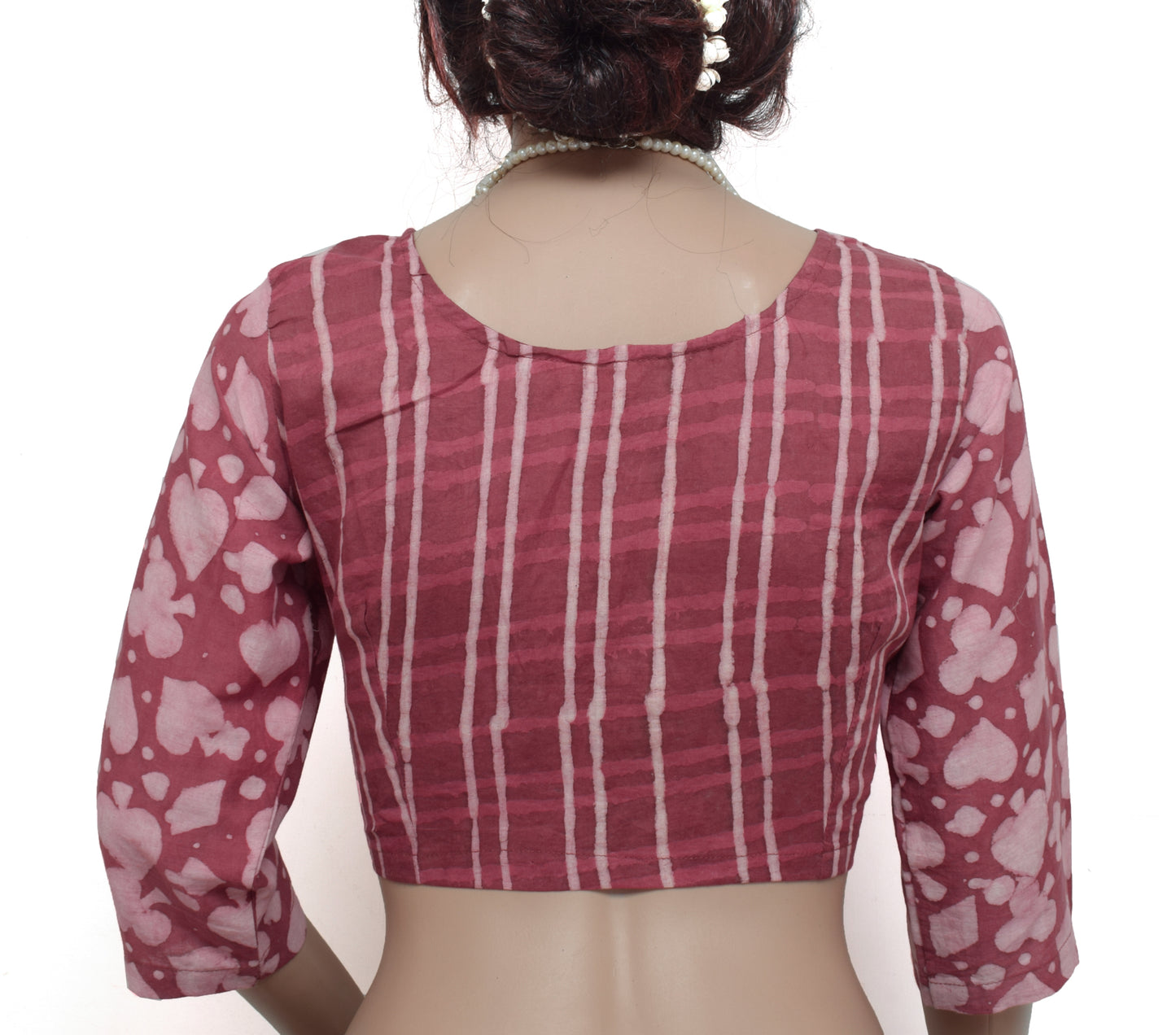 Sushila New Top Readymade Stitched Sari Blouse 38" Pure Cotton Printed Choli