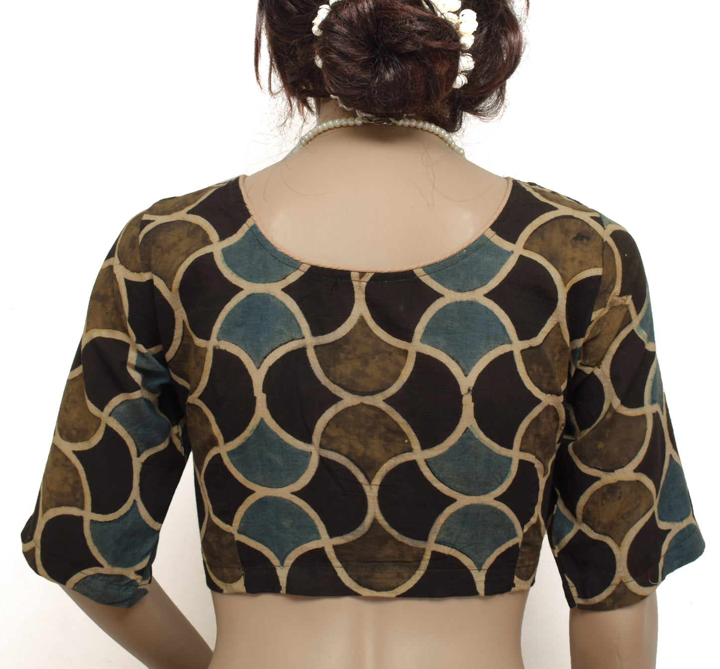 Sushila New Top Readymade Stitched Sari Blouse 38" Pure Cotton Printed Choli