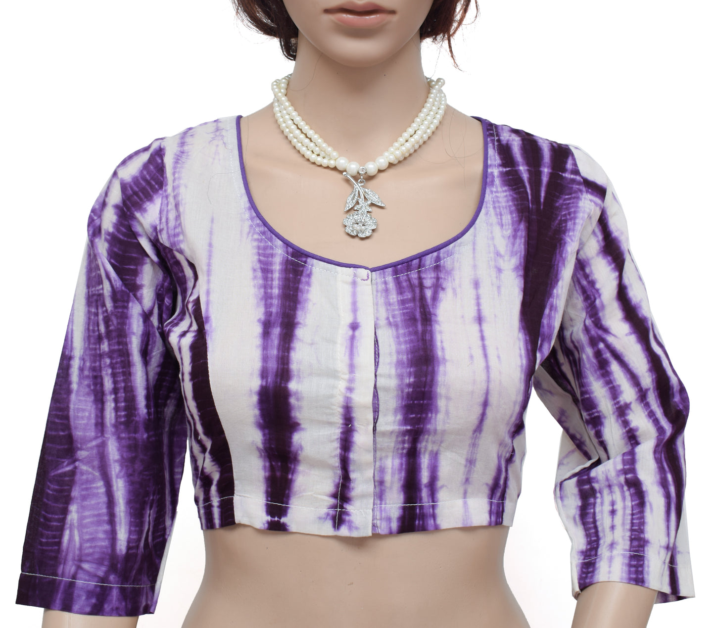 Sushila New Top Readymade Stitched Sari Blouse 38" Pure Cotton Printed Choli