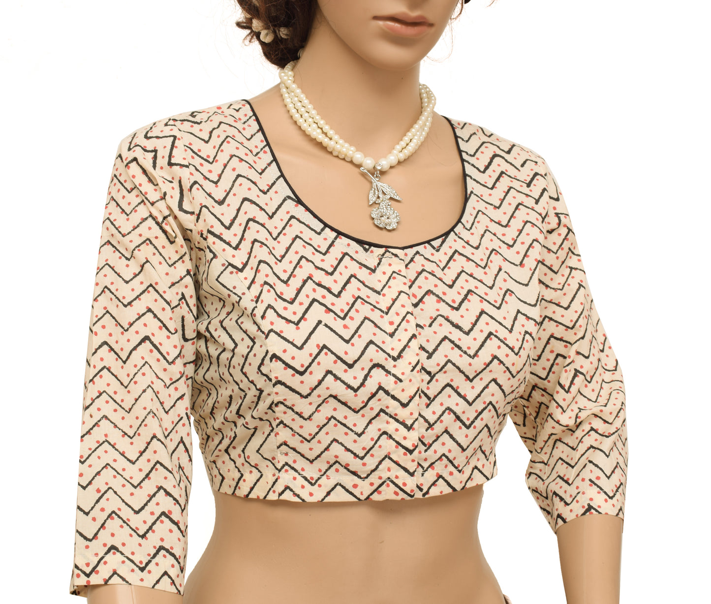 Sushila New Top Readymade 40" Sari Blouse 100% Pure Cotton Printed Choli