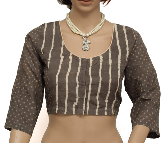 Sushila New Top Readymade Stitched Sari Blouse 38" Pure Cotton Printed Choli