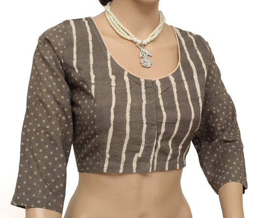 Sushila New Top Readymade Stitched Sari Blouse 38" Pure Cotton Printed Choli