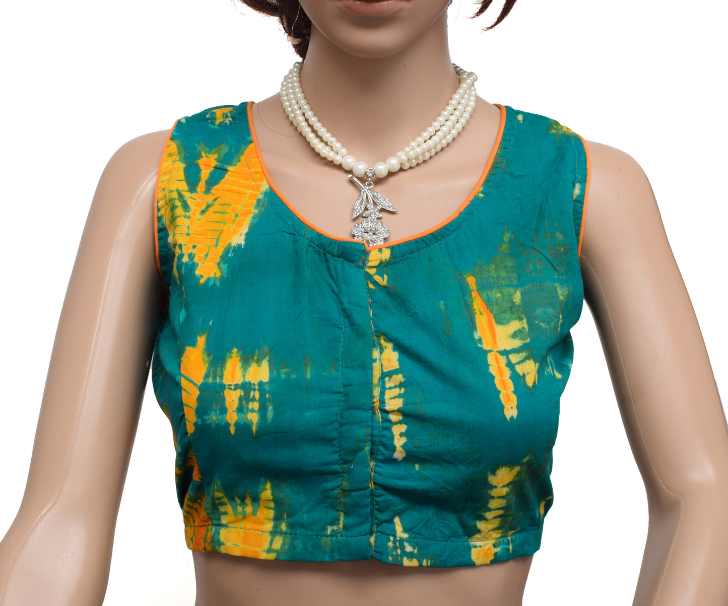 Sushila Vintage Indian Readymade 38" Sari Blouse Pure Cotton Printed Choli