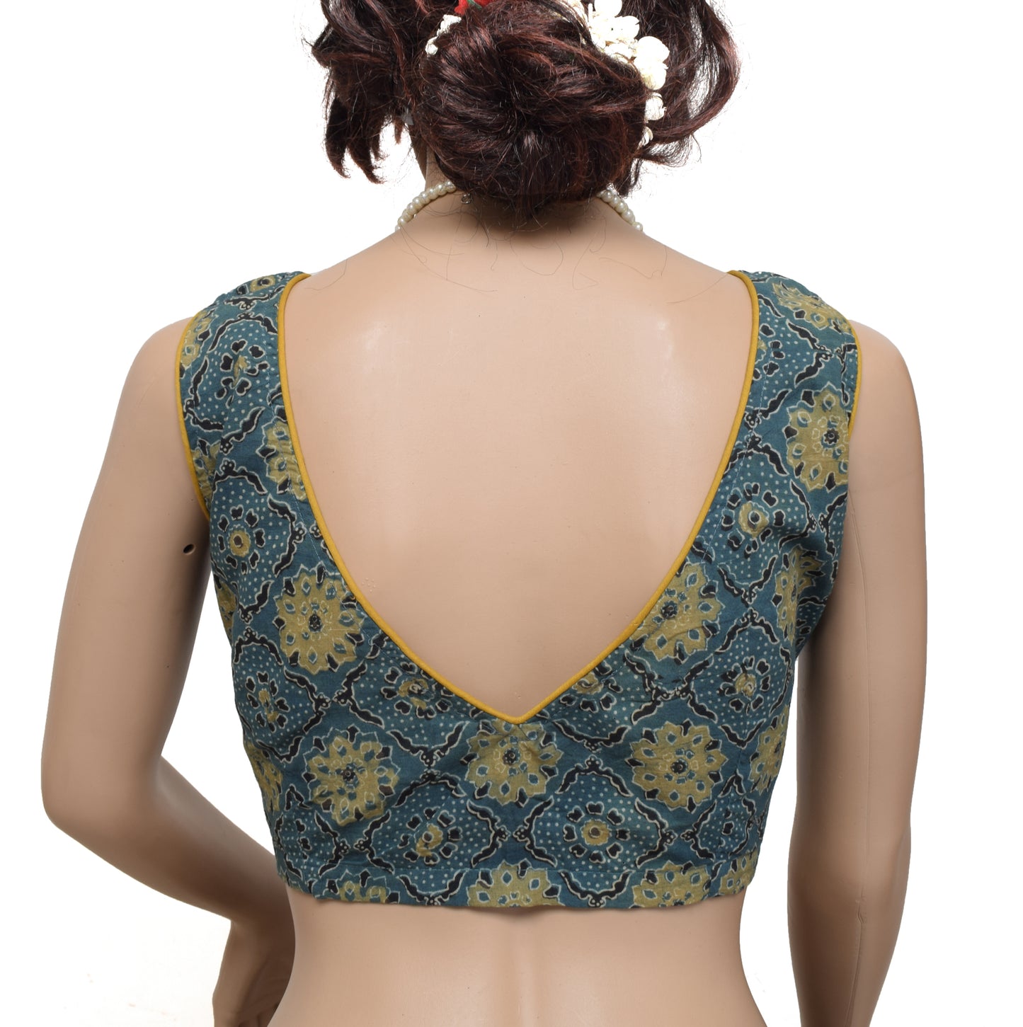 Sushila New Top Readymade Stitched Sari Blouse 38" Pure Cotton Printed Choli