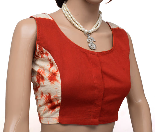 Sushila New Top Readymade Stitched Sari Blouse 38" Pure Cotton Printed Choli