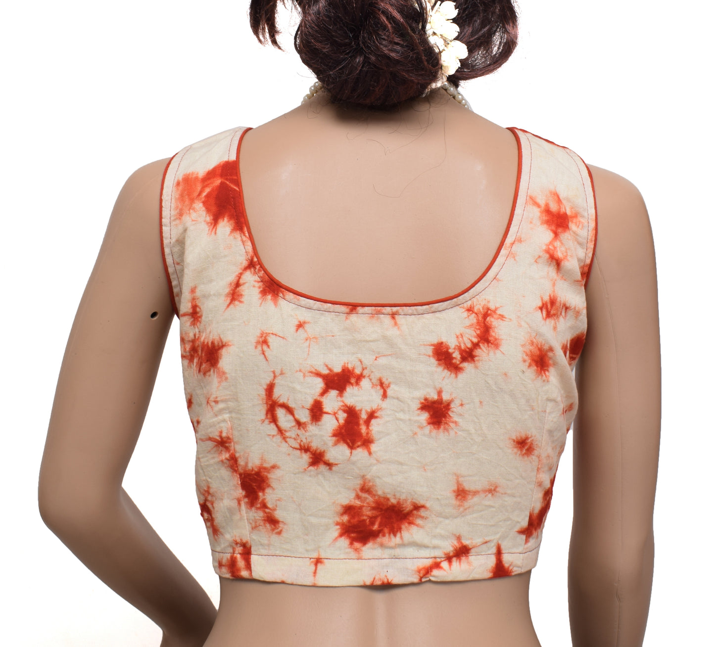 Sushila New Top Readymade Stitched Sari Blouse 38" Pure Cotton Printed Choli