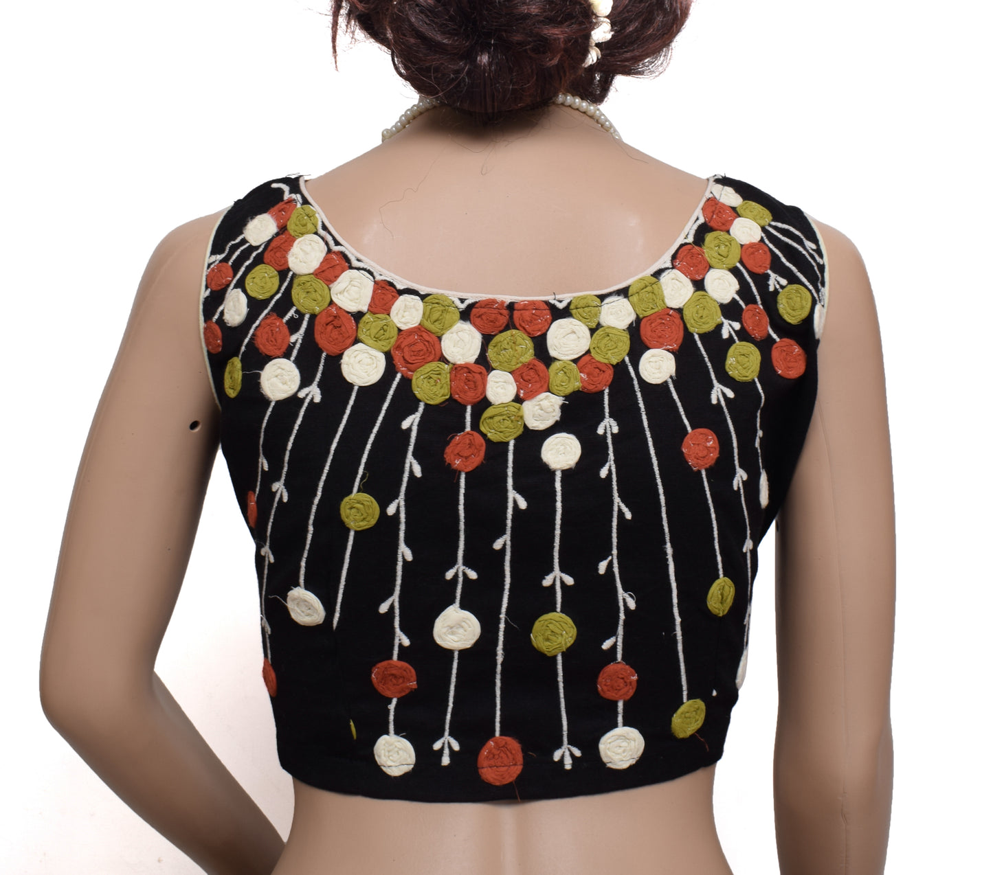 Sushila New Top Readymade 36" Sari Blouse Pure Cotton Embroidered Choli