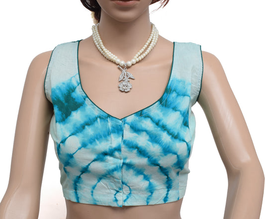 Sushila New Top Readymade 38" Sari Blouse Pure Cotton Printed Blouse Choli