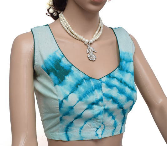 Sushila New Top Readymade 38" Sari Blouse Pure Cotton Printed Blouse Choli
