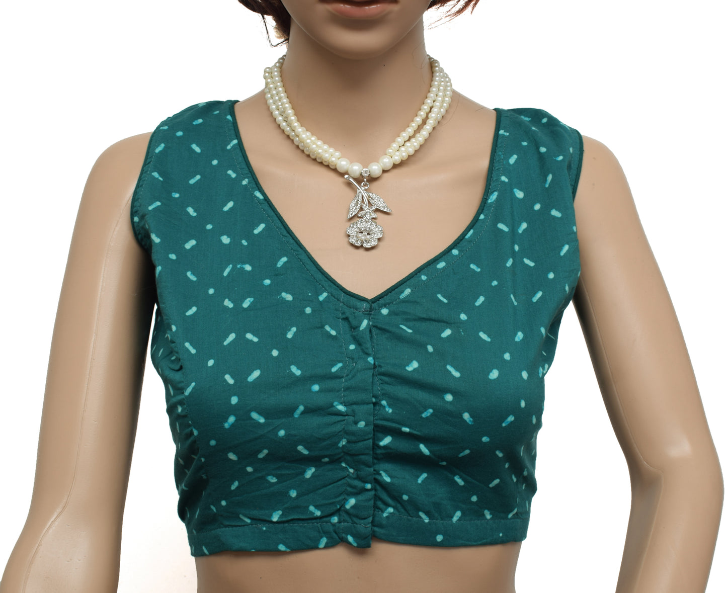Sushila New Top Readymade 38" Sari Blouse Pure Cotton Printed Blouse Choli