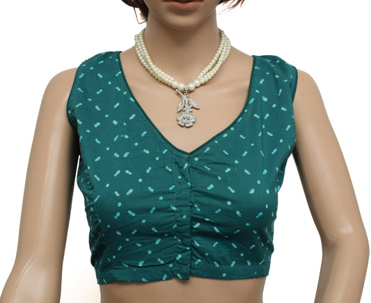 Sushila New Top Readymade 38" Sari Blouse Pure Cotton Printed Blouse Choli