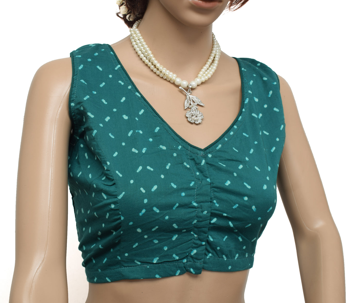 Sushila New Top Readymade 38" Sari Blouse Pure Cotton Printed Blouse Choli
