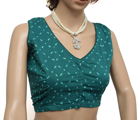 Sushila New Top Readymade 38" Sari Blouse Pure Cotton Printed Blouse Choli