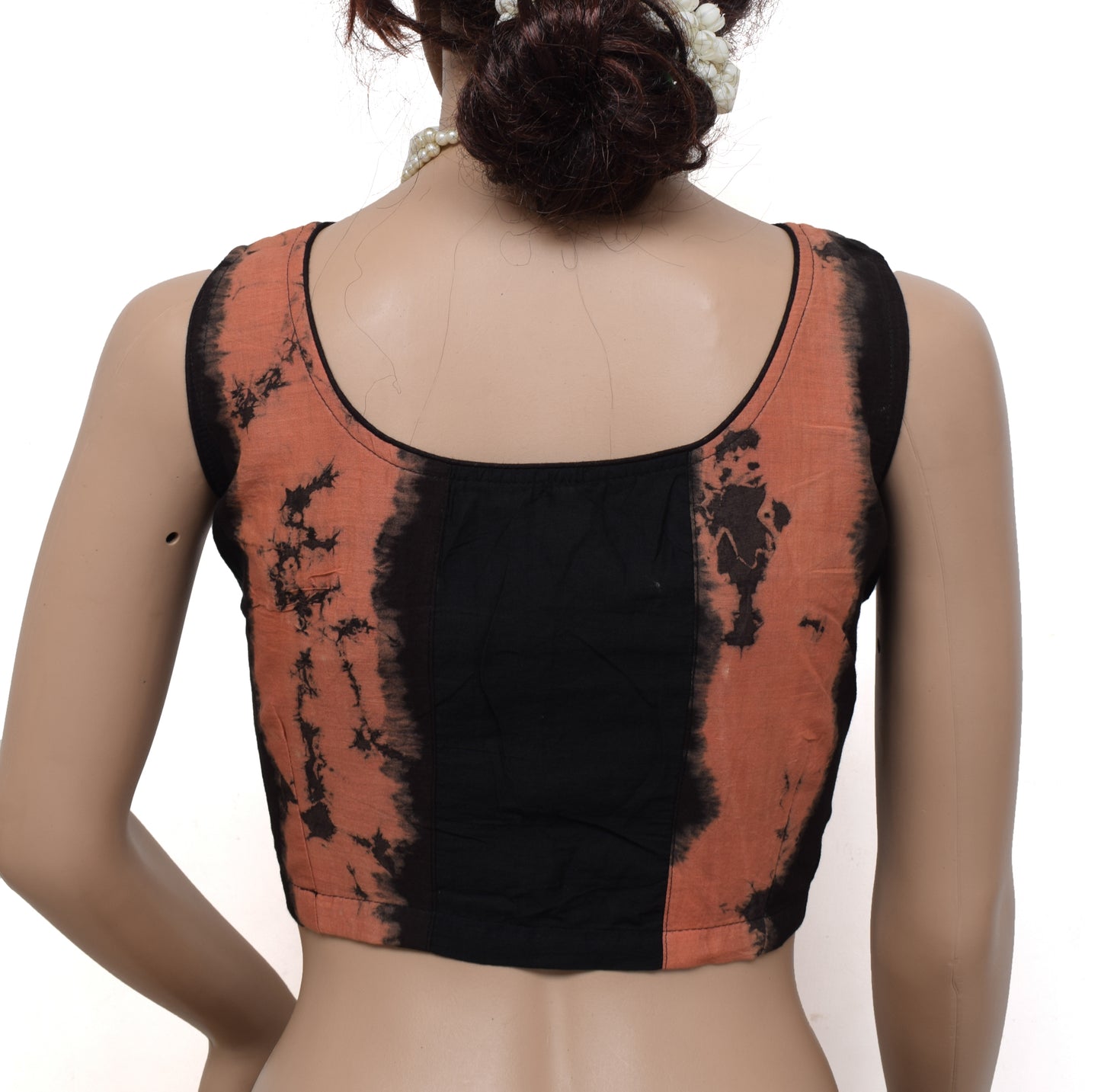 Sushila New Top Readymade 36" Sari Blouse Black Cotton Printed Blouse Top