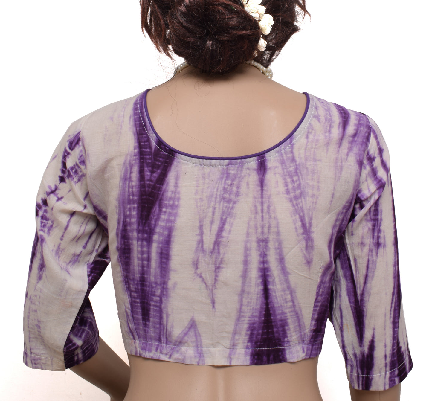 Sushila New Top Readymade 38" Sari Blouse Pure Cotton Printed Tie-Dye Choli