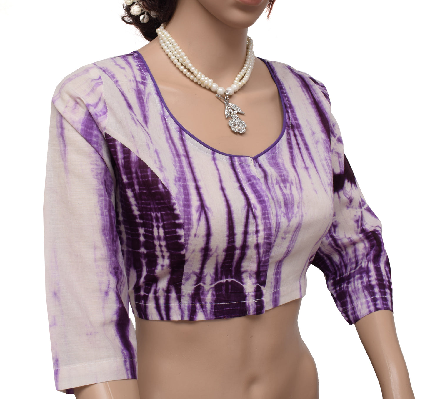 Sushila New Top Tie-Dye Readymade 40" Sari Blouse Pure Cotton Printed Choli