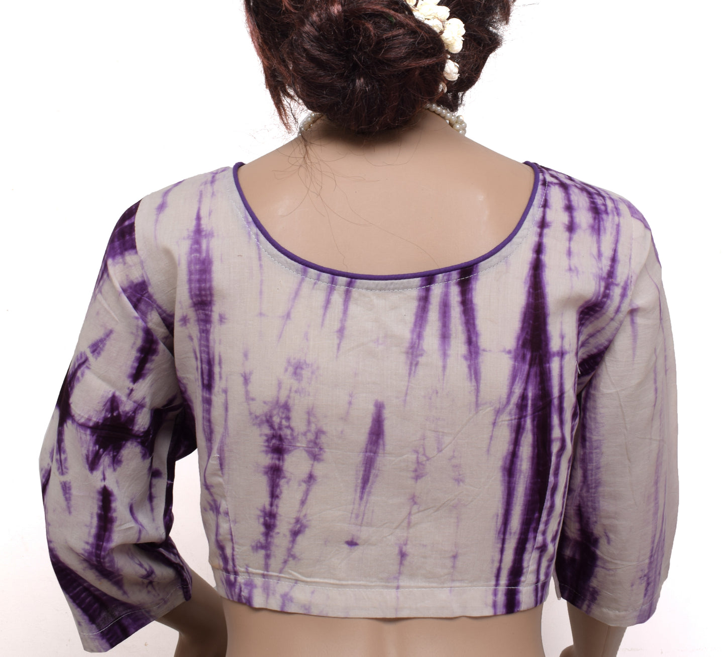Sushila New Top Tie-Dye Readymade 40" Sari Blouse Pure Cotton Printed Choli