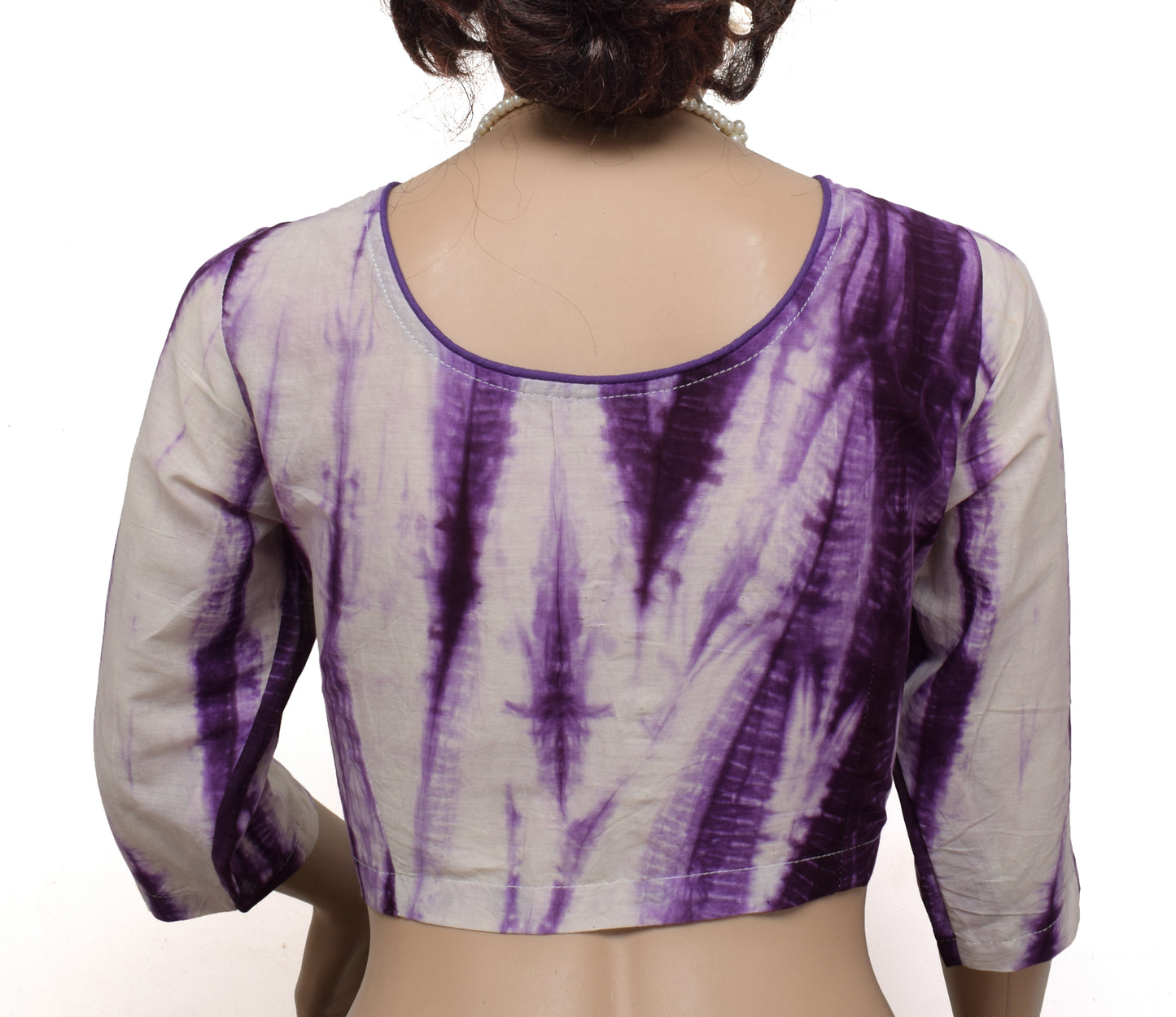 Sushila New Top Readymade 42" Sari Tie-Dye Blouse Pure Cotton Printed Choli