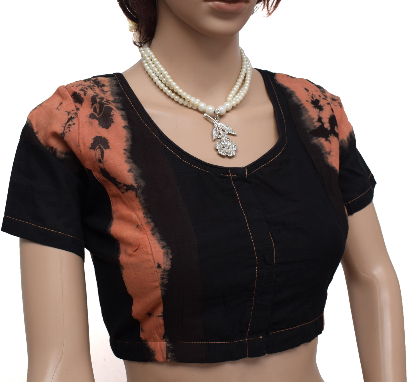 Sushila New Top Readymade 38"  Sari Blouse Pure Cotton Printed Blouse Choli