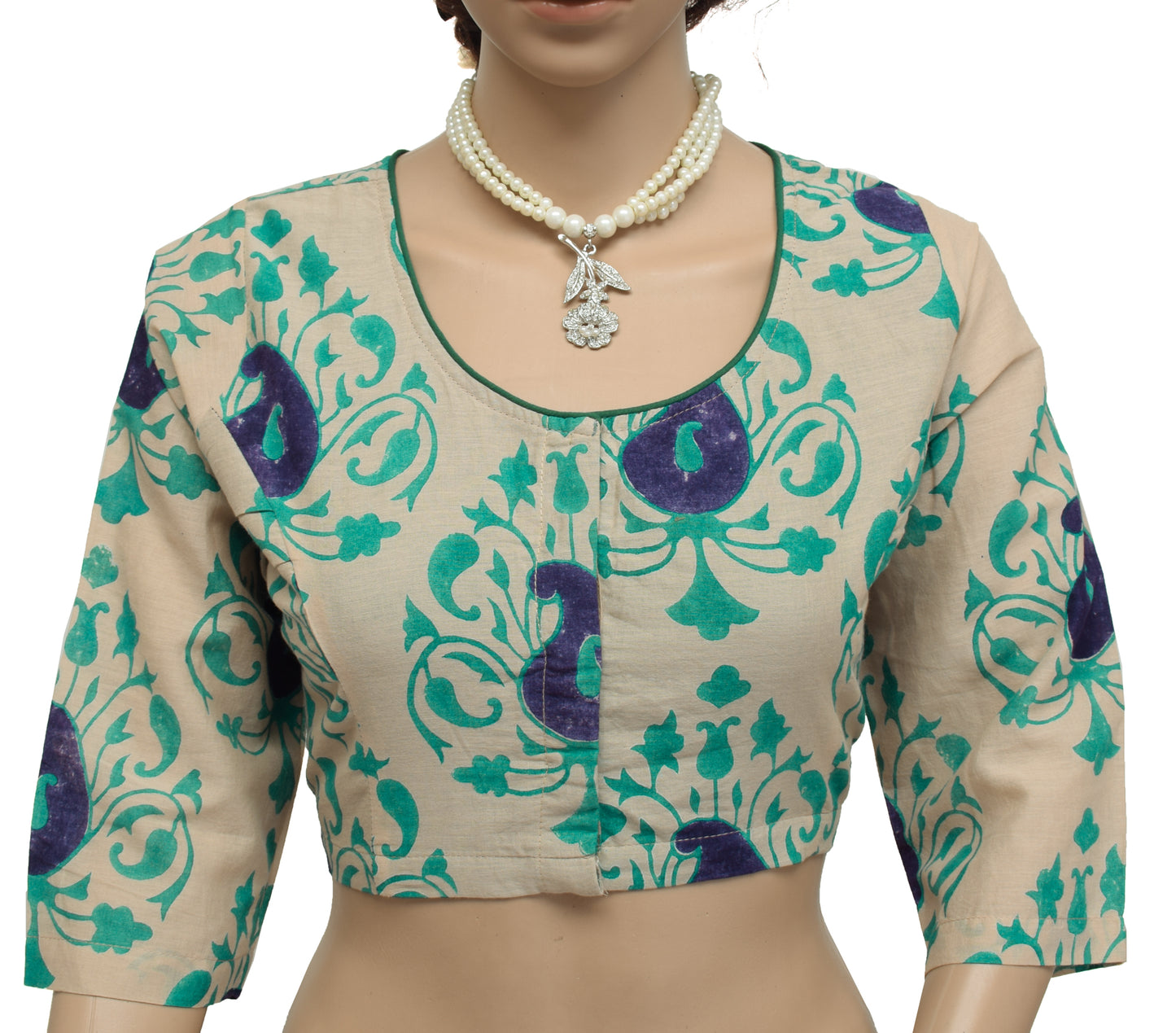 Sushila New Top Readymade 40" Sari Blouse Pure Cotton Printed Blouse Choli