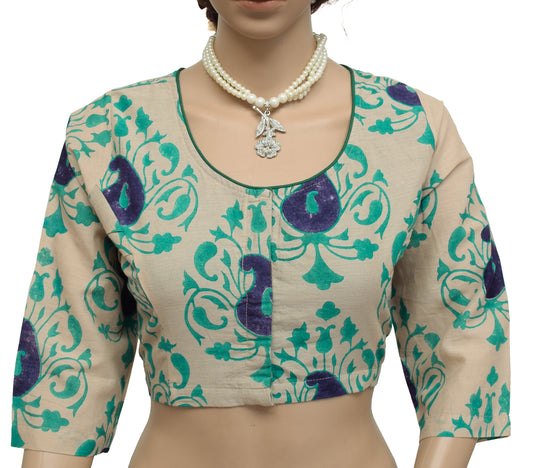 Sushila New Top Readymade 40" Sari Blouse Pure Cotton Printed Blouse Choli
