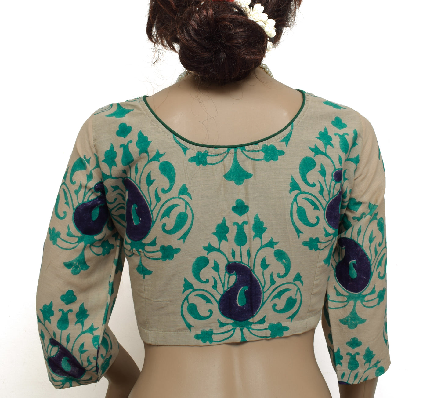 Sushila New Top Readymade 40" Sari Blouse Pure Cotton Printed Blouse Choli