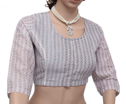 Sushila New Top Readymade 40" Sari Blouse 100% Pure Cotton Printed Choli