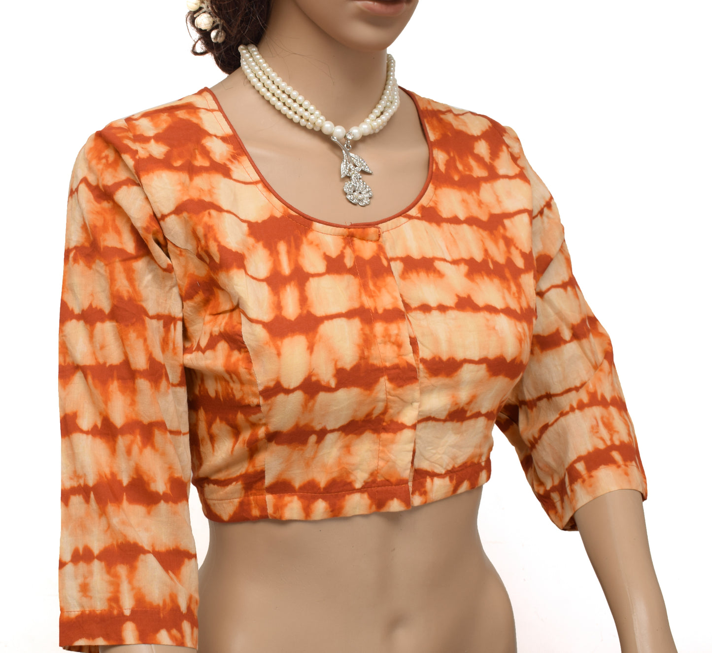 Sushila New 40" Top Readymade Stitched Sari Blouse 100% Pure Cotton Printed Choli