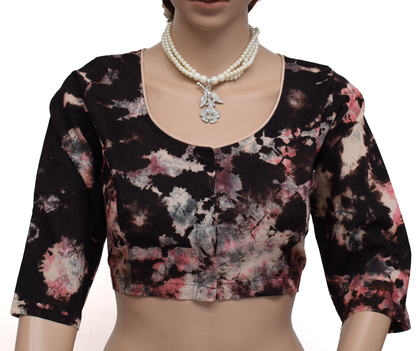 Sushila New Top Readymade Stitched Sari Blouse 38" Pure Cotton Printed Choli