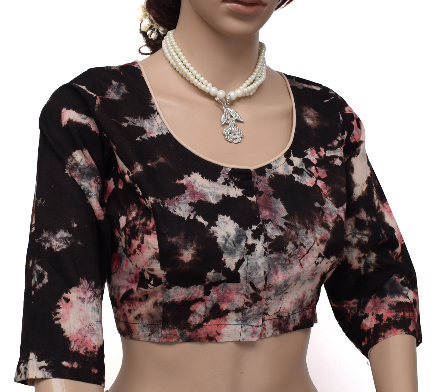 Sushila New Top Readymade Stitched Sari Blouse 38" Pure Cotton Printed Choli