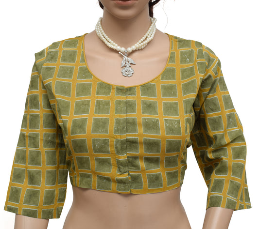 Sushila New Top Readymade 40" Sari Blouse Pure Cotton Printed Blouse Choli