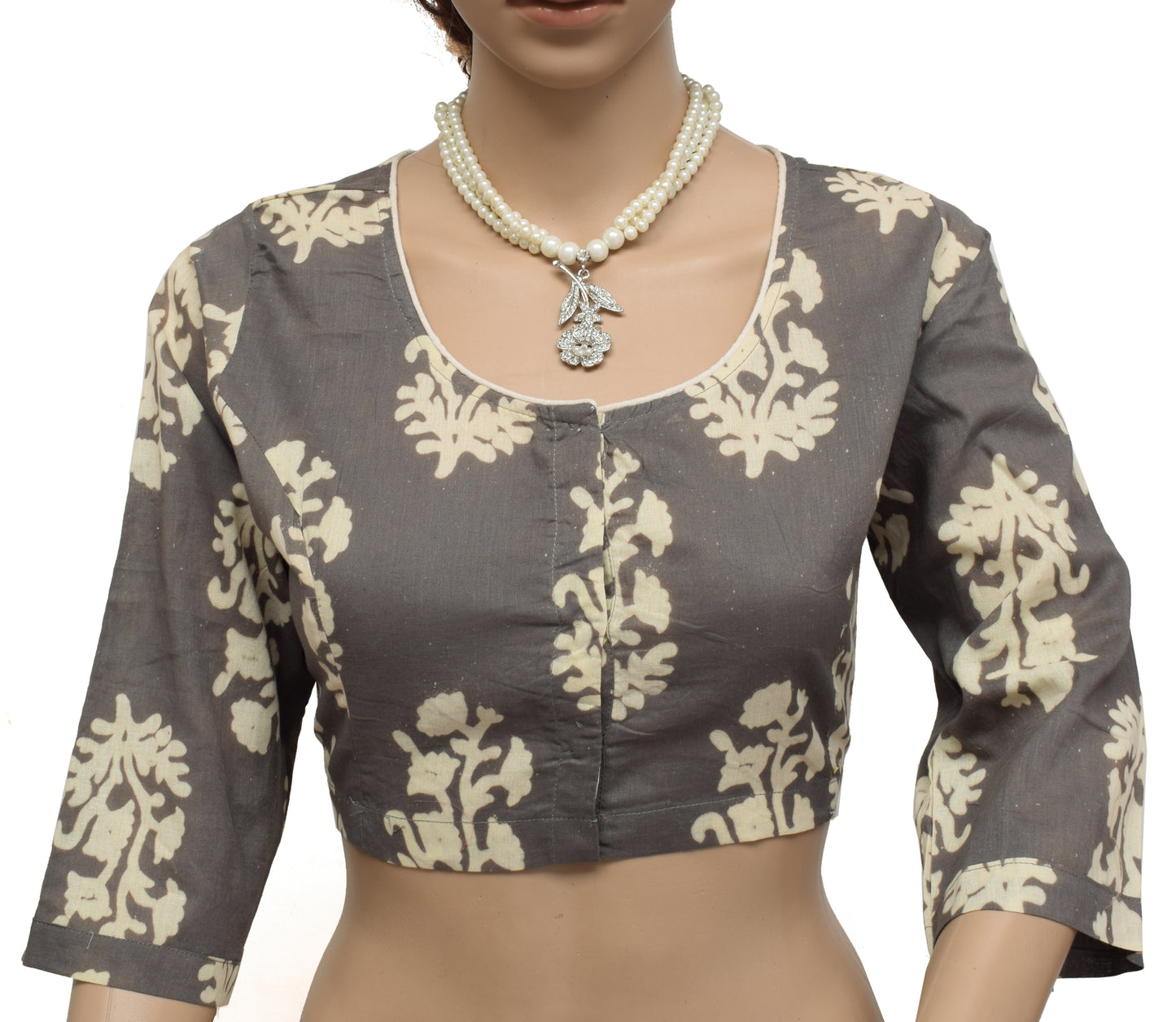 Sushila New Top Readymade Stitched Sari Blouse 42" Pure Cotton Printed Choli
