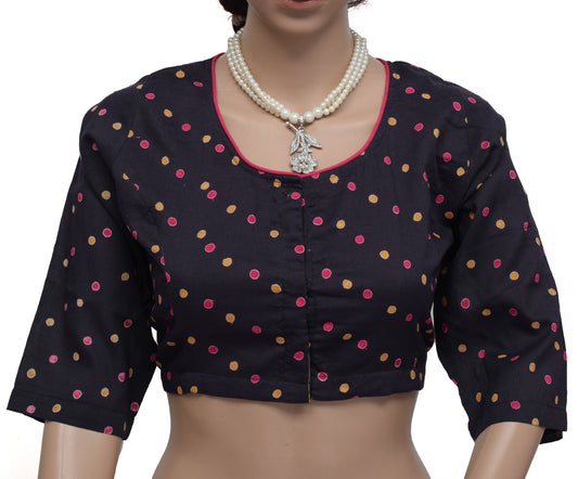 Sushila New Top Readymade 40" Sari Blouse Pure Cotton Printed Blouse Choli