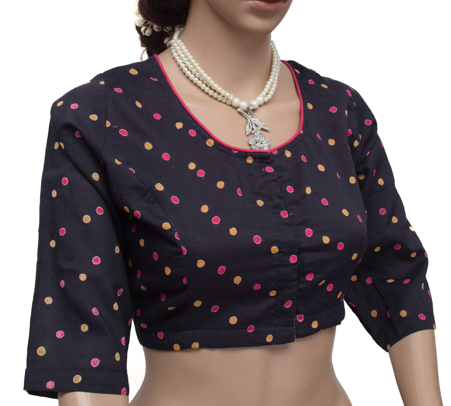 Sushila New Top Readymade 40" Sari Blouse Pure Cotton Printed Blouse Choli