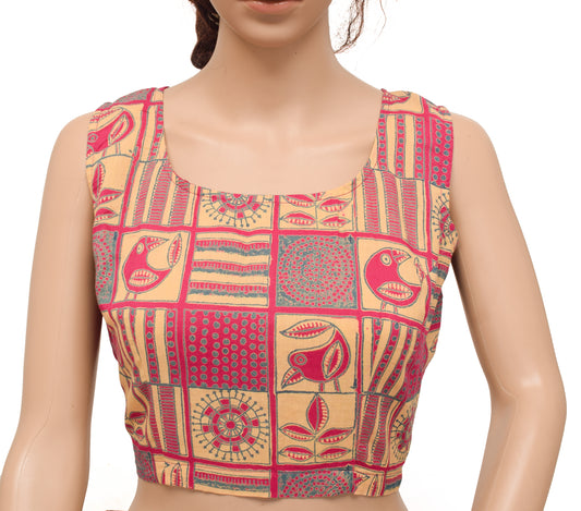Sushila Vintage New Readymade 36" Sari Blouse Cotton Printed Blouse Choli