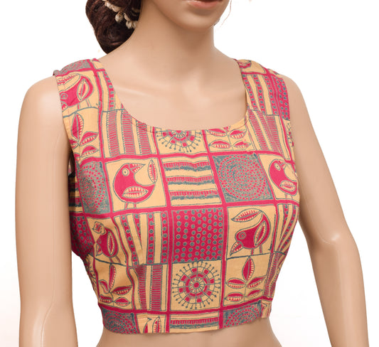 Sushila Vintage New Readymade 36" Sari Blouse Cotton Printed Blouse Choli