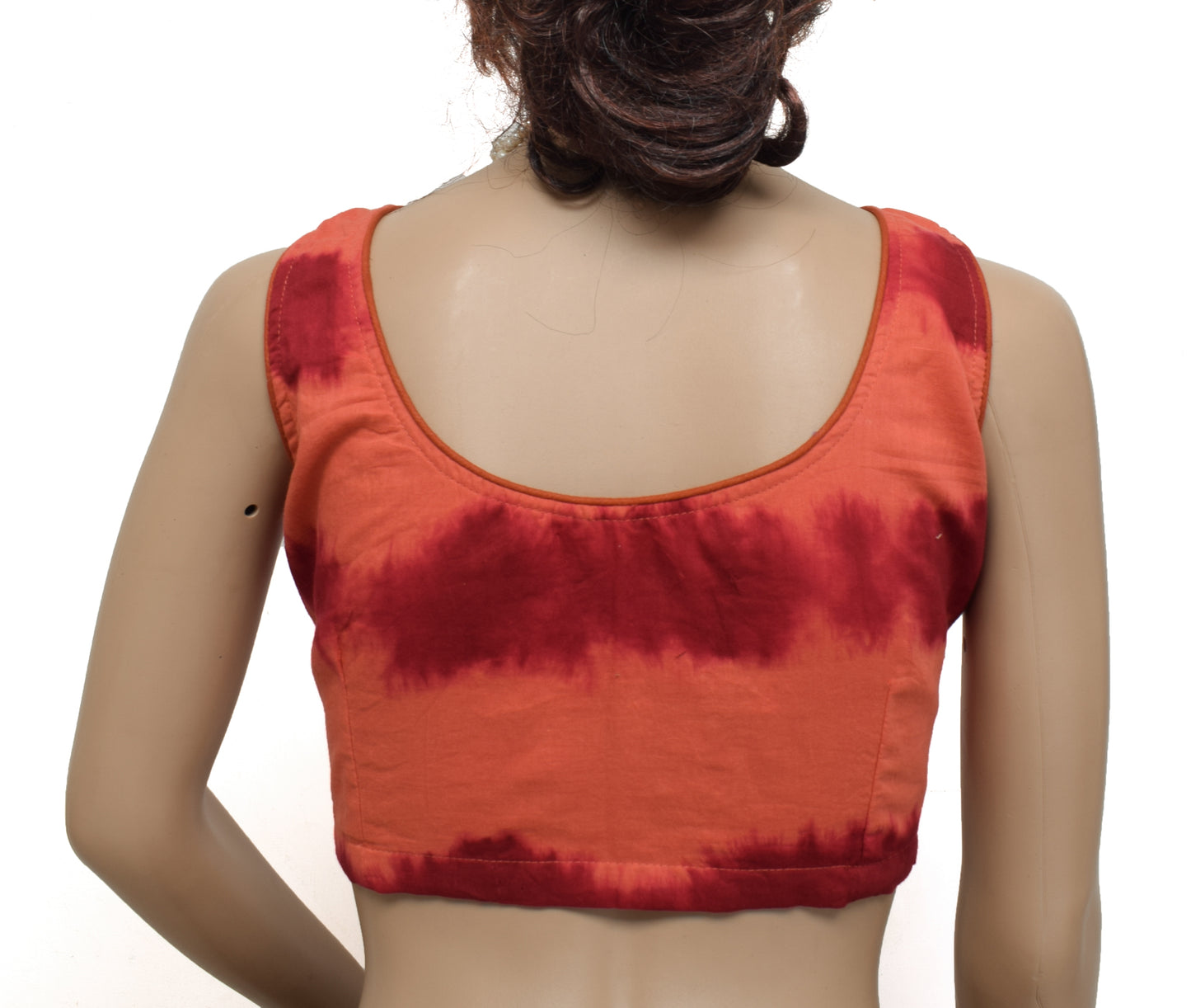 Sushila Vintage New Readymade 36"Peach Sari Blouse Cotton Printed Choli