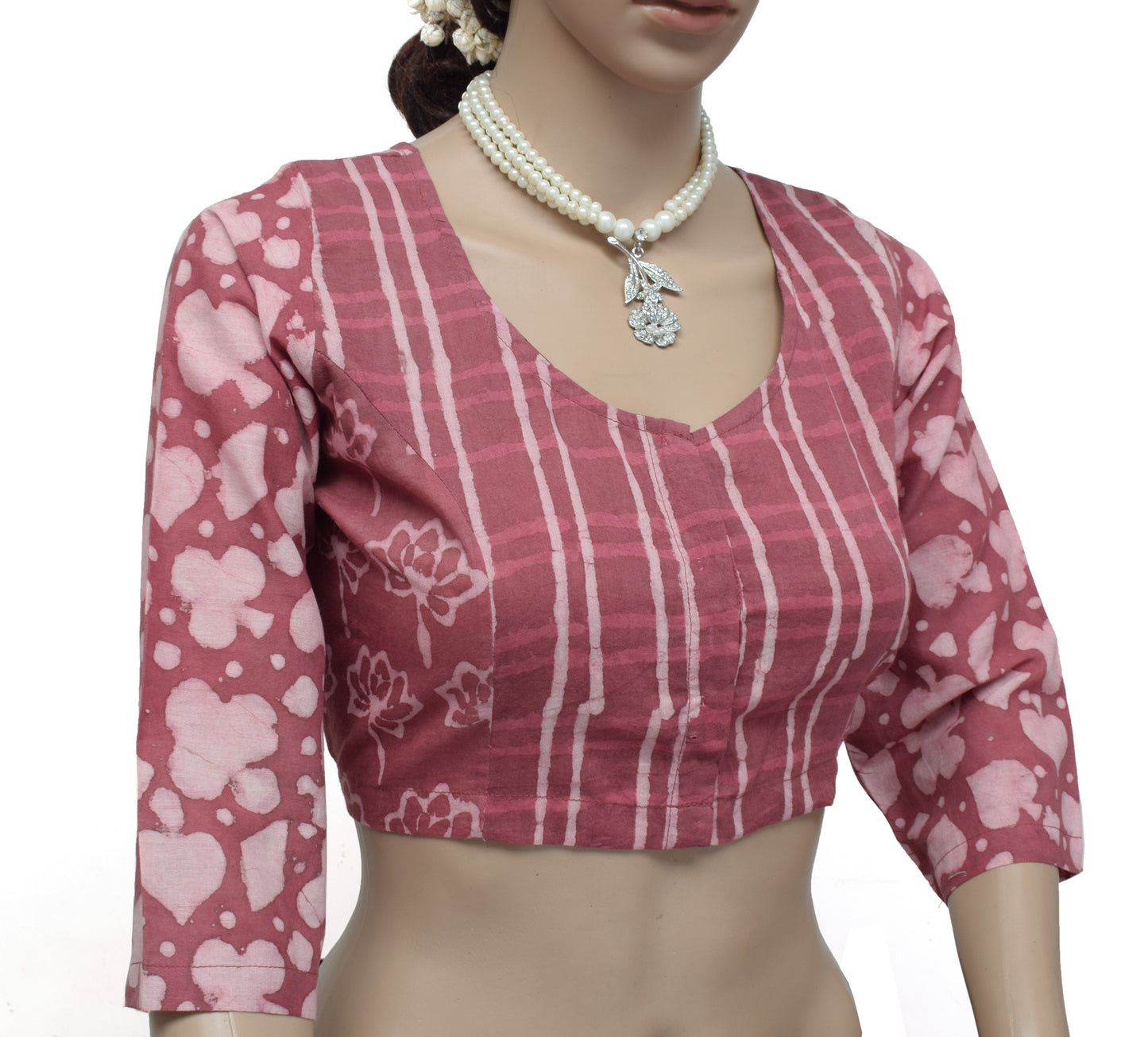 Sushila Vintage New Readymade 38" Sari Blouse Cotton Printed Floral Choli