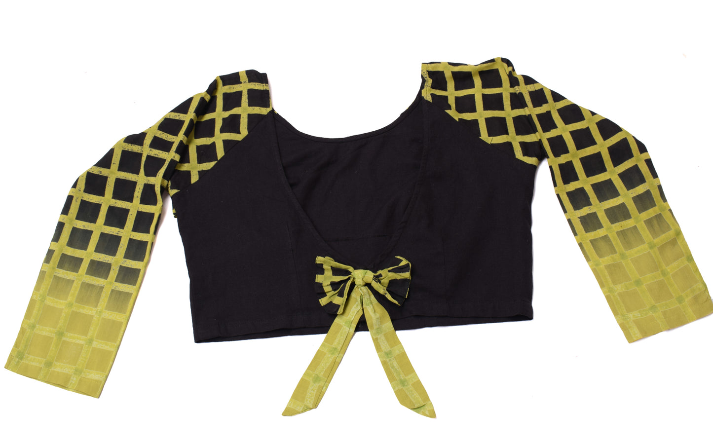 Sushila Vintage New 40" Black Stitched Sari Blouse Cotton Printed Choli