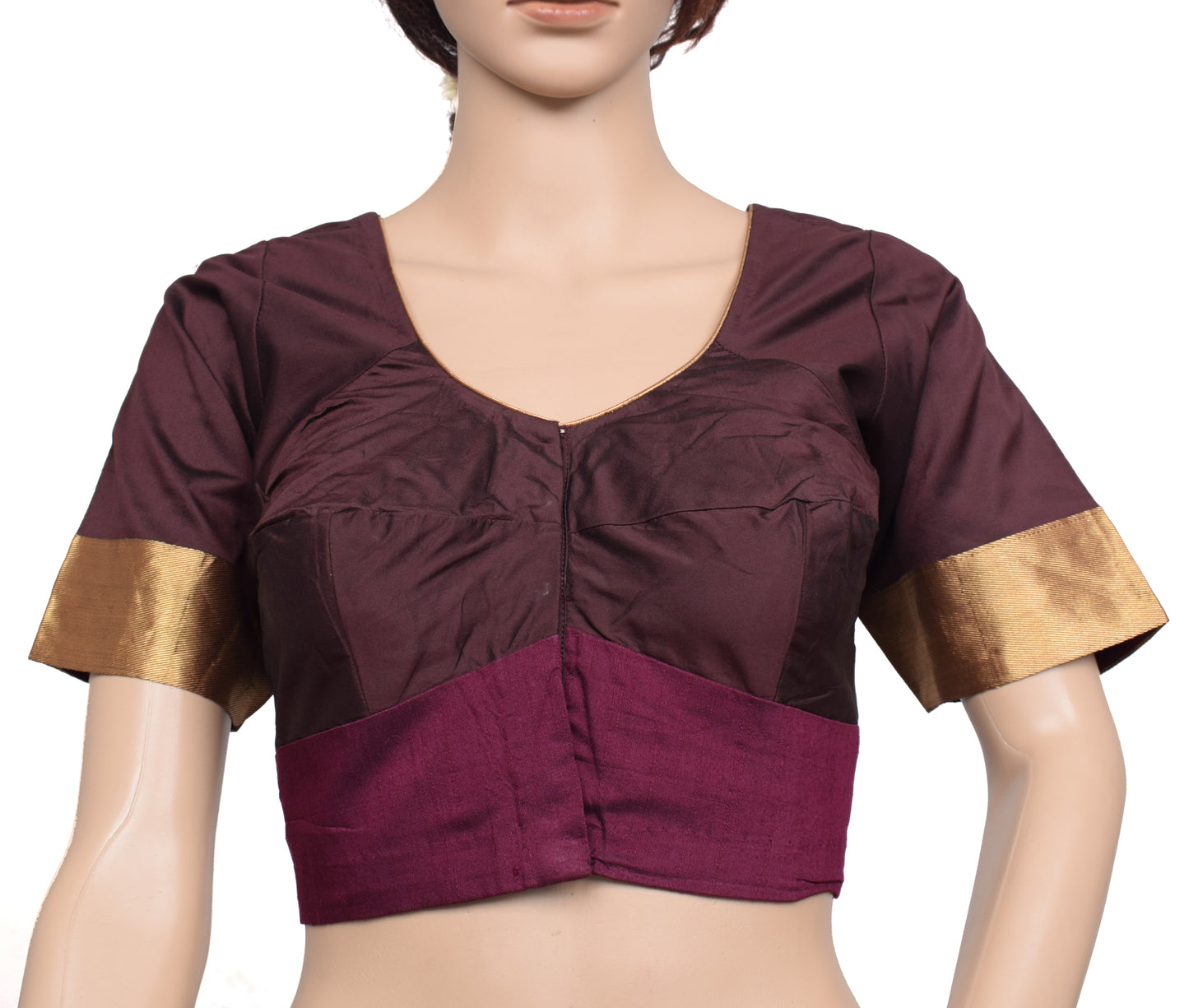 Sushila Vintage Indian Readymade 40" Sari Blouse Art Silk Designer Top