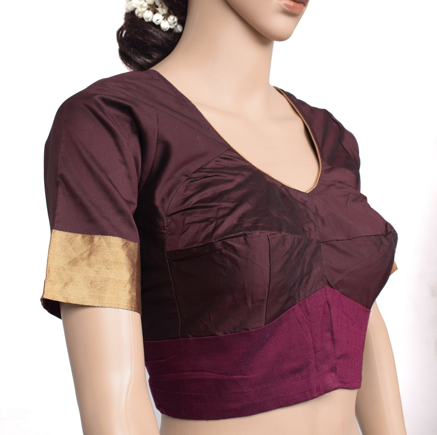 Sushila Vintage Indian Readymade 40" Sari Blouse Art Silk Designer Top