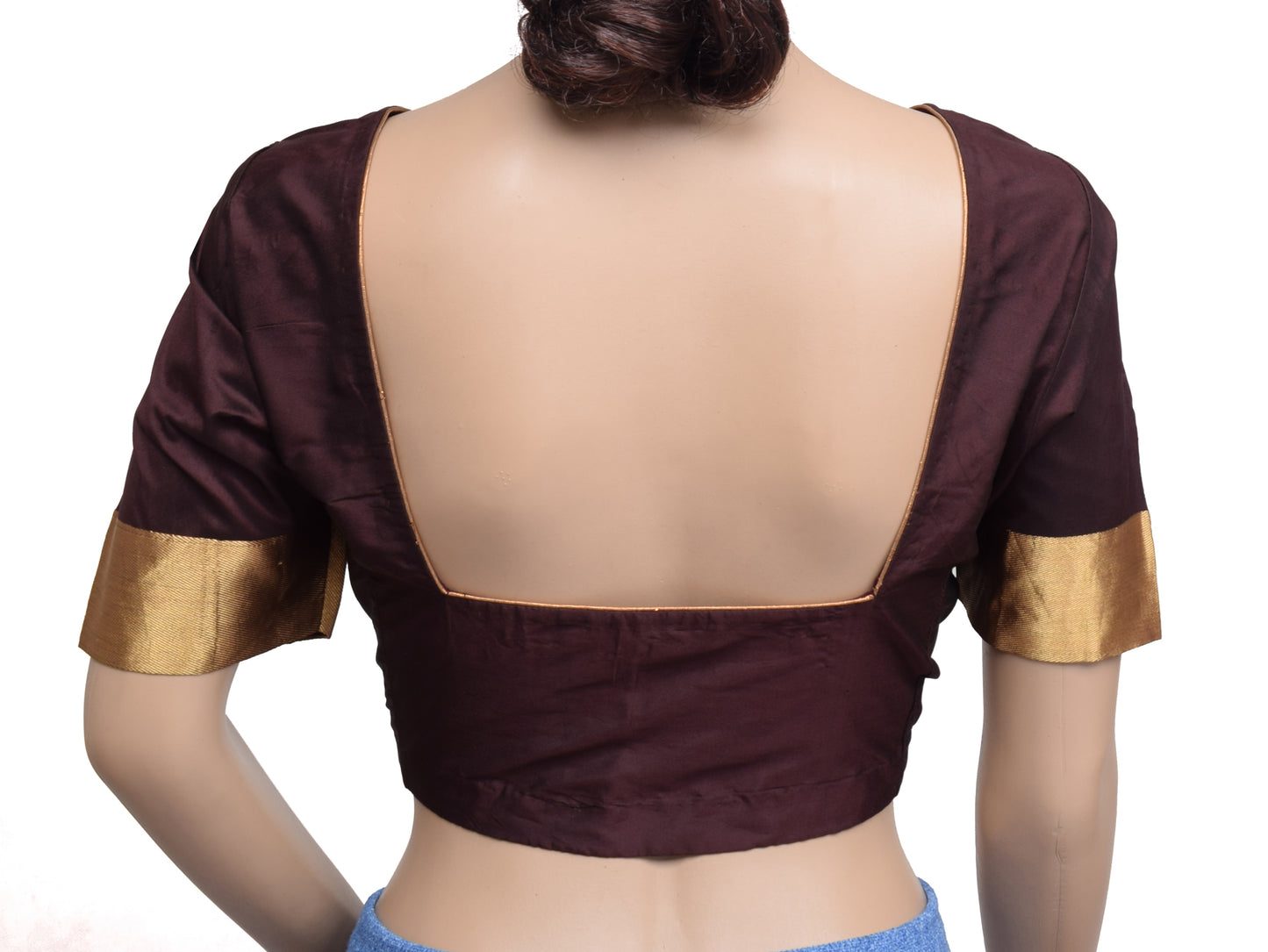 Sushila Vintage Indian Readymade 40" Sari Blouse Art Silk Designer Top