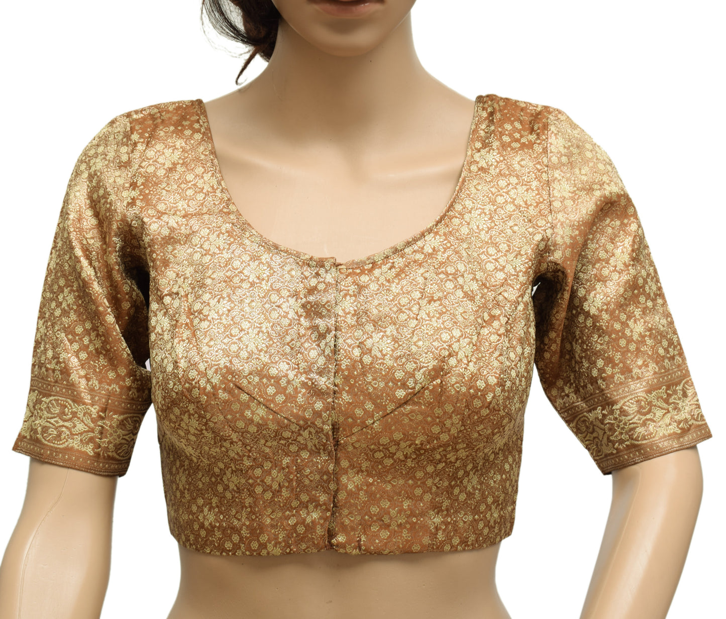 Sushila Vintage Readymade 30" Banarasi Sari Blouse Satin Silk Woven Choli