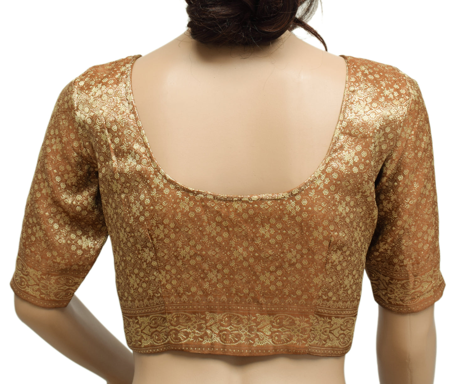 Sushila Vintage Readymade 30" Banarasi Sari Blouse Satin Silk Woven Choli