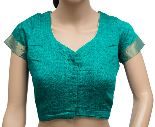 Sushila Vintage Readymade 38" Sari Blouse Pure Silk Printed Designer Top
