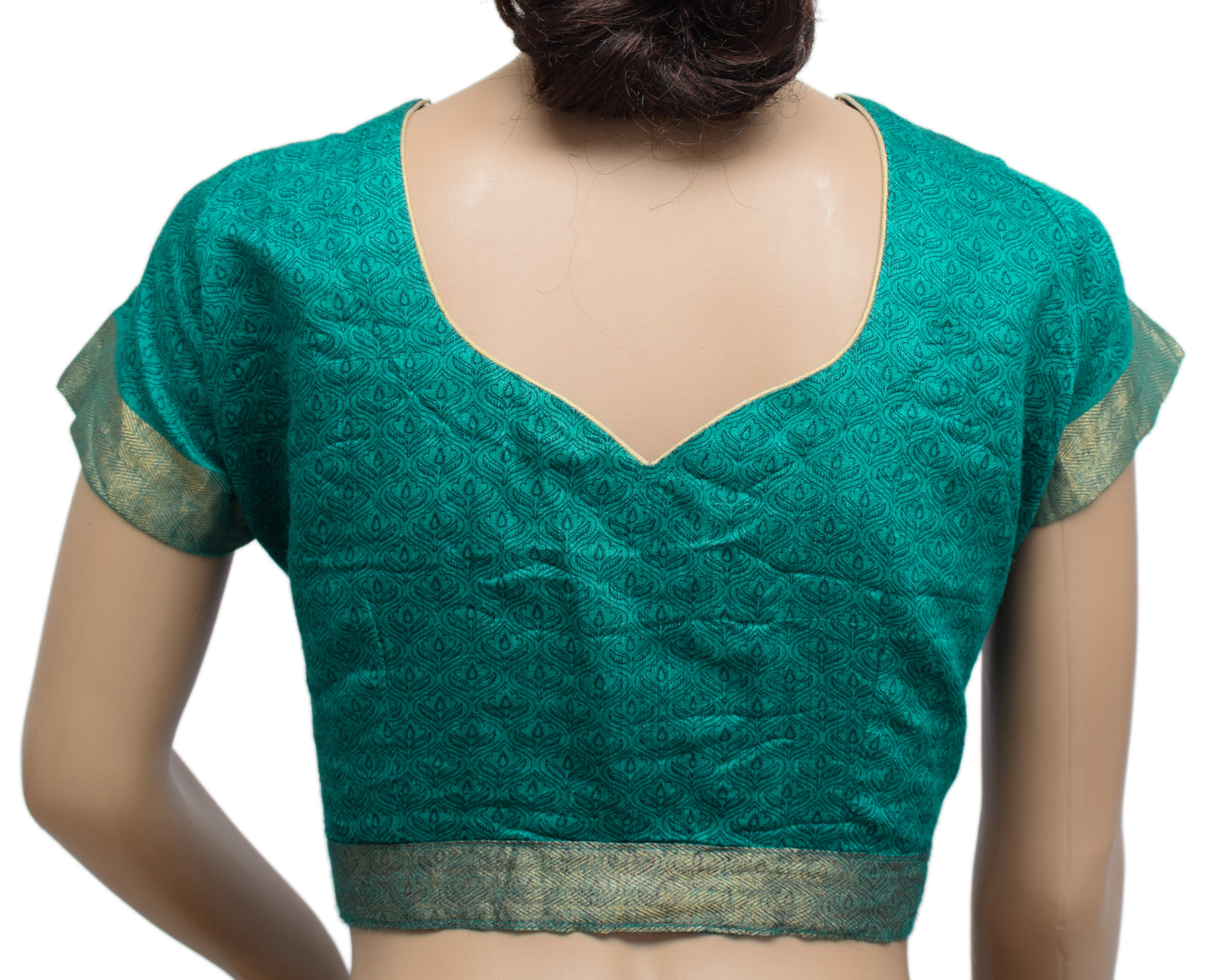 Sushila Vintage Readymade 38" Sari Blouse Pure Silk Printed Designer Top