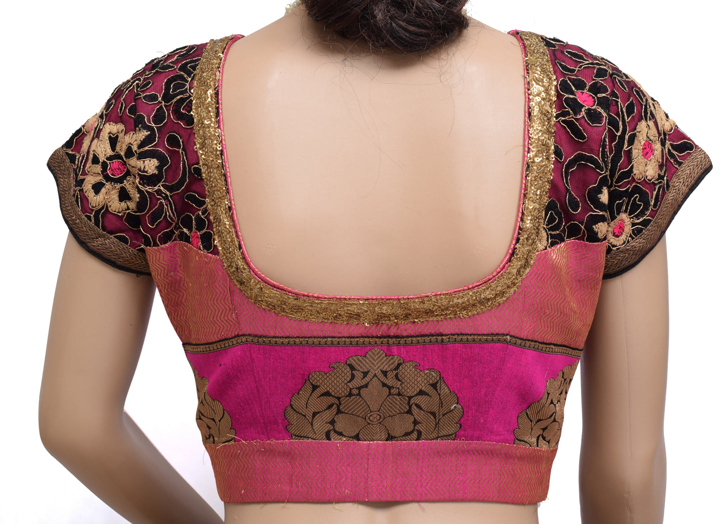 Sushila Vintage Readymade 36" Sari Blouse Art Silk Woven Designer Choli